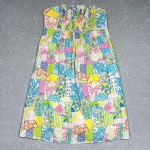 Lilly Pulitzer Gweneth Loco Patch Strapless Summer Dress Women’s Size 10